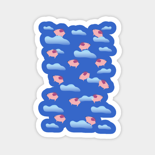 Flying pigs in the daytime Magnet by Evgeniya