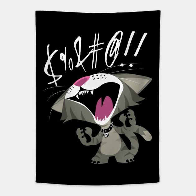 Screaming Cat Tapestry by CuddleswithCatsArt