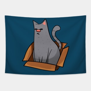 Russian Blue Cat in a Box Design Tapestry