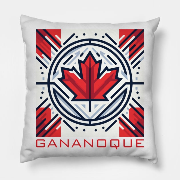 Gananoque Ontario Canada Flag Pillow by Heartsake