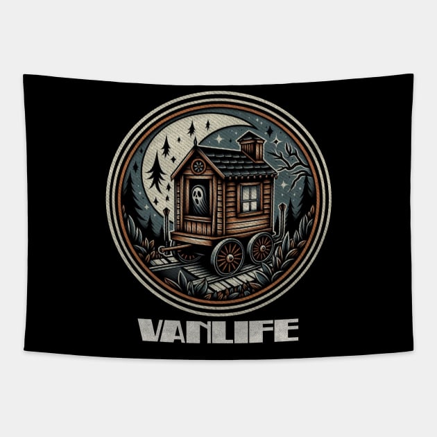 Haunted vanlife Tapestry by Tofuvanman