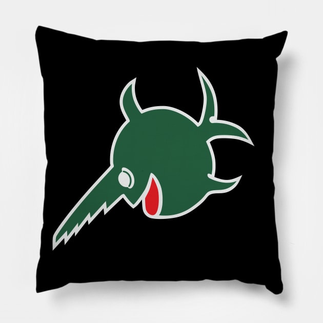 Fish saw sign on German submarines ww2. Green version of the emblem Pillow by FAawRay