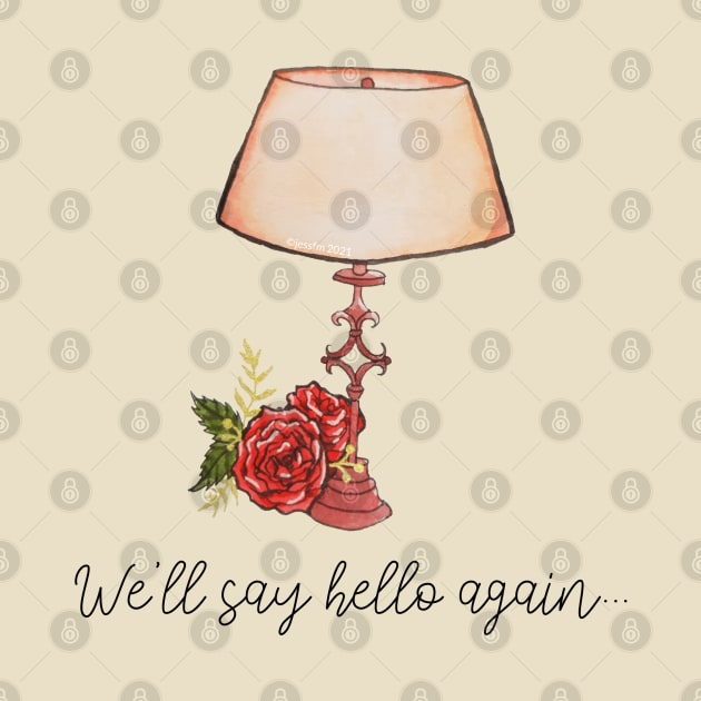 Watercolor We'll say hello again... Roses and table lamp tattoo by Jessfm