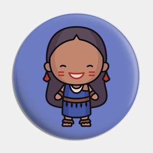 Cute Traditional Ecuadorian Girl Pin