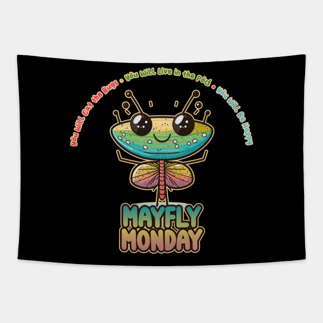 Mayfly Monday Kawaii Bug Buffet Tapestry by DanielLiamGill