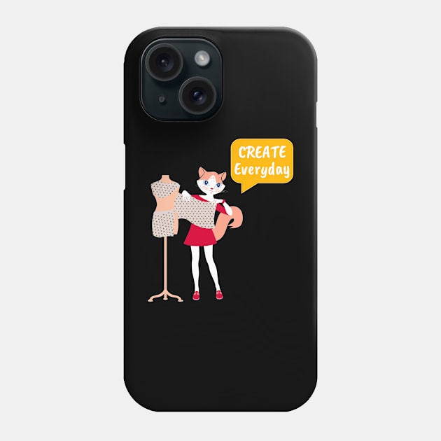 Fashion Designer Cat- Create Everyday Phone Case by Winkeltriple