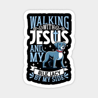 Jesus and dog - Blue Lacy Magnet