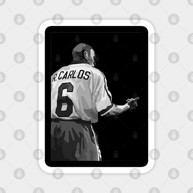 Roberto Carlos Legendary Brazil Black And White Art Magnet by Ken Asahvey