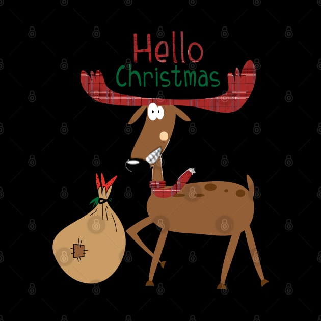 funny Christmas Reindeer by AdeShirts