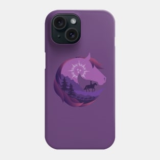 Horse Head Trail Riding Silhouette • Purple Phone Case