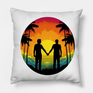 Gay Pride 2023 - Gay men holding hands - cute LGBT Pillow