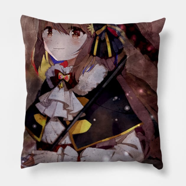 Satomi Touka Anime Watercolor Pillow by Isamu Studio