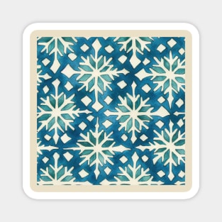 Watercolor Christmas Winter Snowflakes Magnet