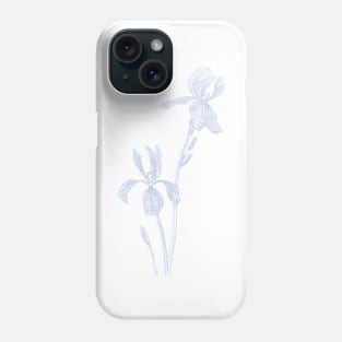 2 elegant irises ink drawing Phone Case