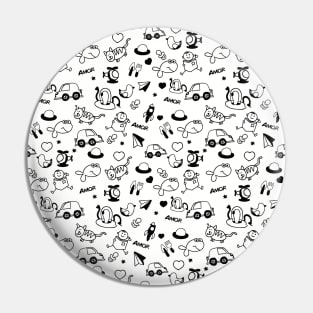 Doodle Pattern Pin