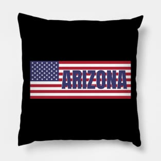 Arizona State in American Flag Pillow