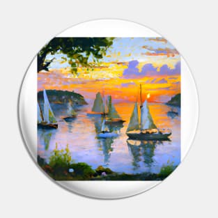 sailing boats sunset island Pin