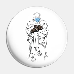 bernie sanders mittens line art Pin