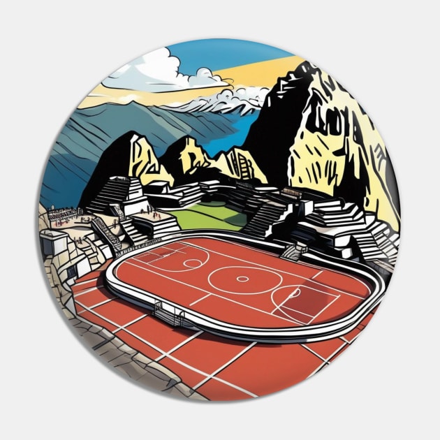 Basketball on top of Machu Picchu Pin by The GOAT Store