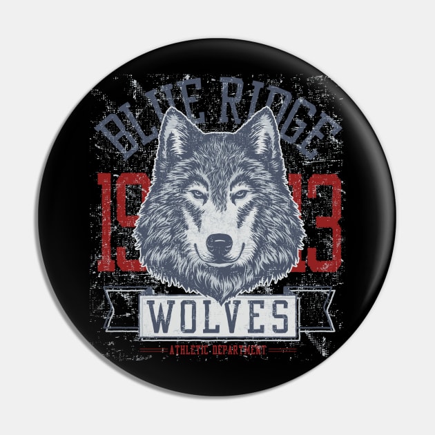 Blue Ridge 1913 Wolves Pin by dailycreativo