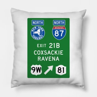 New York Thruway Northbound Exit 21B: Coxsackie Ravena US Rte 9W Pillow