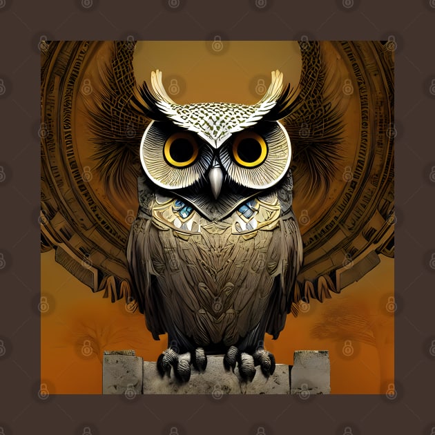 Owl guardian of the temple of Athena by Saraahdesign