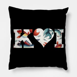 I love Koi a Japanese favorite fish lover and koi pond fan Pillow