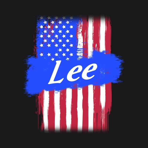 American Flag Lee Family Gift For Men Women, Surname Last Name by darius2019