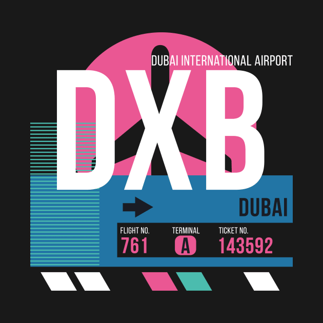 Dubai (DXB) Airport Code Baggage Tag by SLAG_Creative