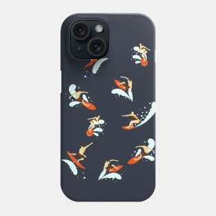 Surfers on the Waves Phone Case