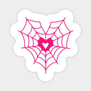 Pink Web Heart Magnet