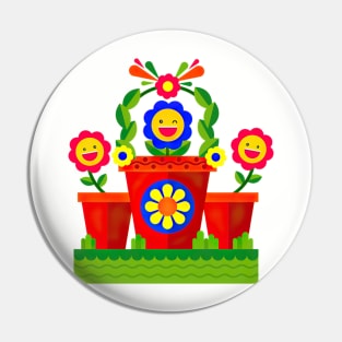Flowers 60s Vintage Cool Funny Emoji 2020 Pin