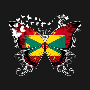 Grenada Flag Butterfly T-Shirt