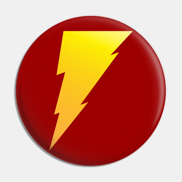Shazam! - halftone Pin by DuncanMaclean