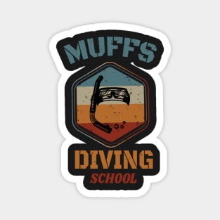 Muffs Diving School - Skull Retro Diving Lover gift Magnet