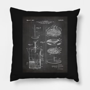 Coffee Filter Patent - Coffee Shop Art - Black Chalkboard Pillow