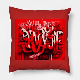 Red Art Typefaces: Enhancing Readability and Communication through Creative Typography Pillow