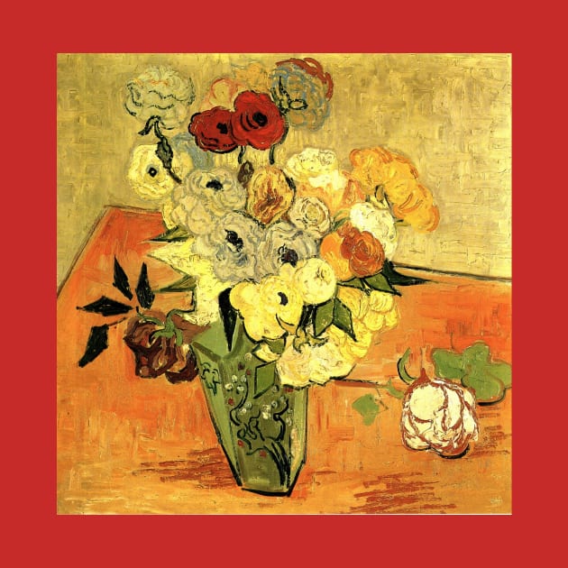 Vase with Roses and Anemones by Vincent van Gogh by MasterpieceCafe