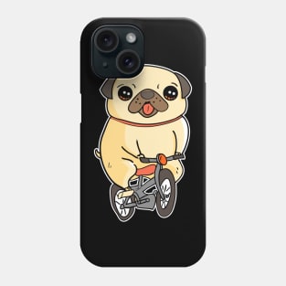 Pug Puppy Riding Bicycle Adorable Dog Bike Ride Phone Case