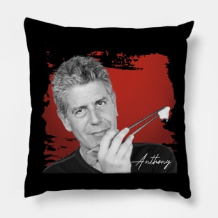 anthony bourdain-Brush Frame Pillow