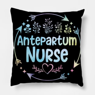 Antepartum Nurse cute floral watercolor Pillow