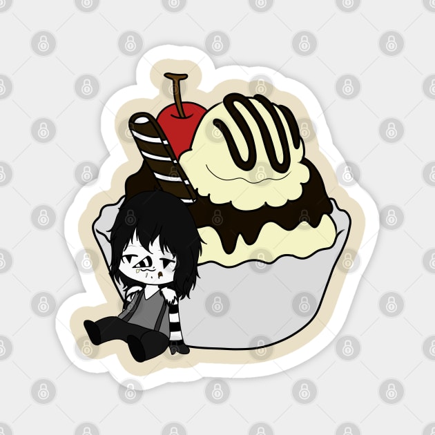 creepypasta food chibi (laughing jack) Magnet by LillyTheChibi