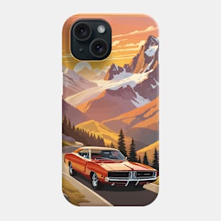 Classic American Orange Charger Muscle Car Phone Case