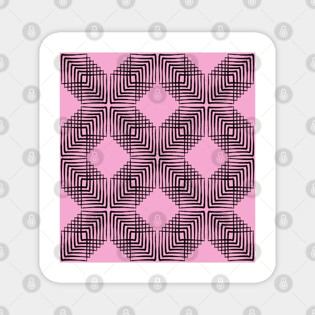 Pink & Black Box Pattern Magnet by louweasely