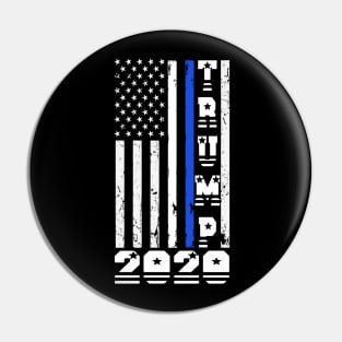 Trump 2020 Trump back the blue, Pro Trump Thin Blue Line USA Flag Vote Donald Trump T-Shirt Pin