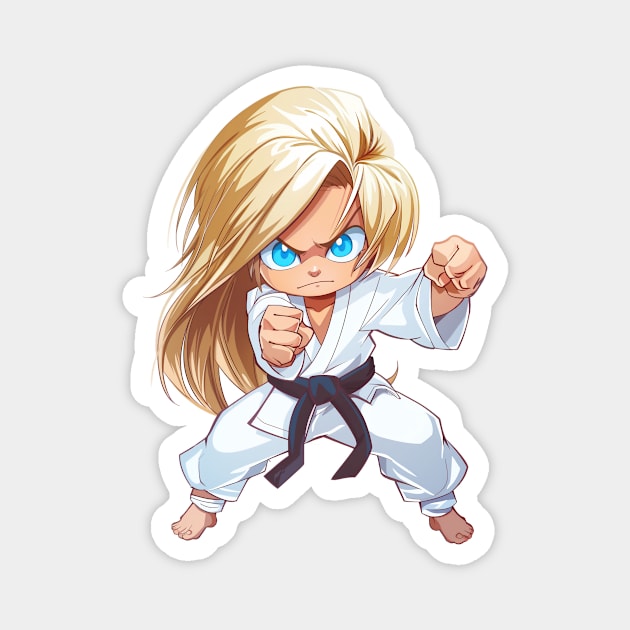 Karate Chibi Girl Magnet by JunkyDotCom