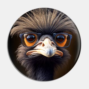 Ostrich with glasses 0.4 Pin