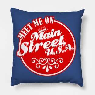 Meet me on Main Street USA (Red) Pillow