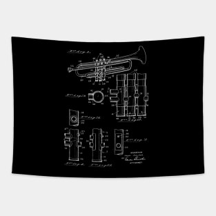 musical instrument Vintage Patent Drawing Tapestry