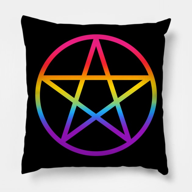 Pride Pentacle Pillow by anomalyalice